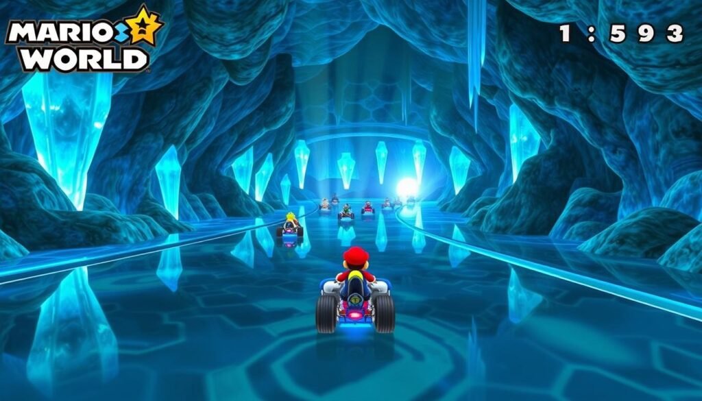 Crystal Caverns track from Mario Kart World on Nintendo Switch 2