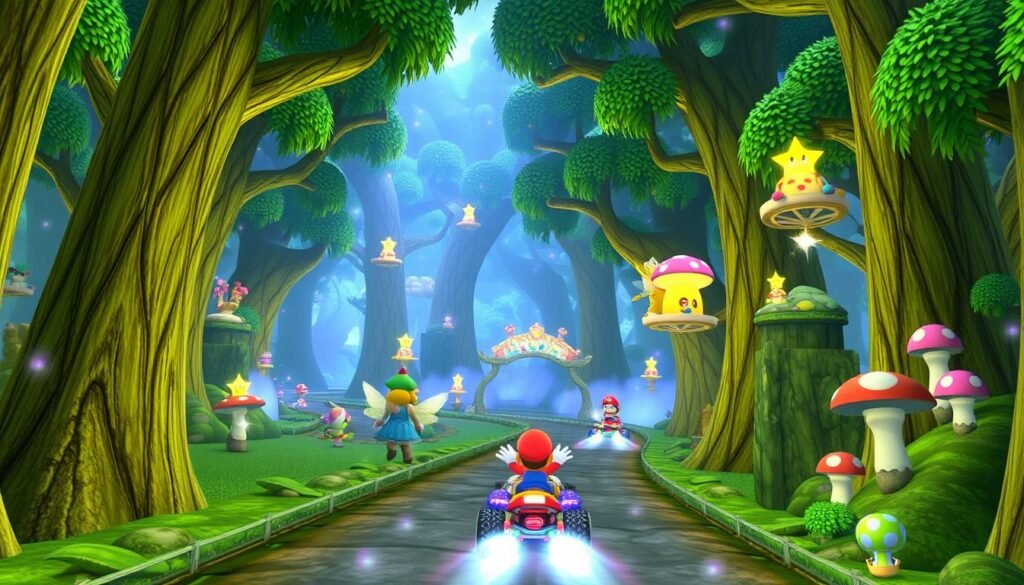 Enchanted Forest track from Mario Kart World on Nintendo Switch 2