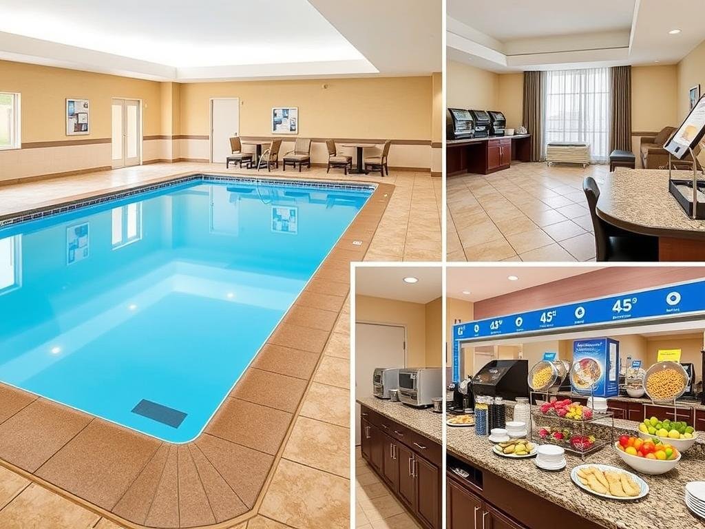 Fairfield Inn & Suites Meridian pool and breakfast area showing family-friendly amenities