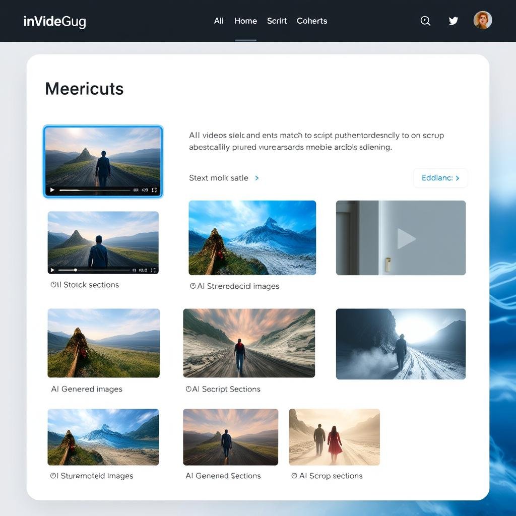 Media selection process in InVideo AI video generator