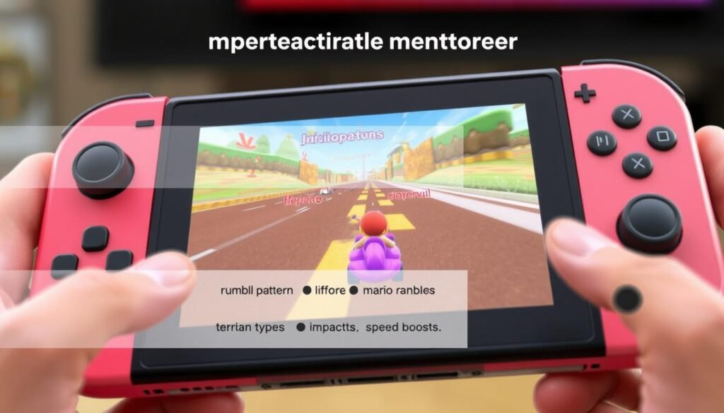 Nintendo Switch 2 Joy-Cons with haptic feedback visualization for Mario Kart World