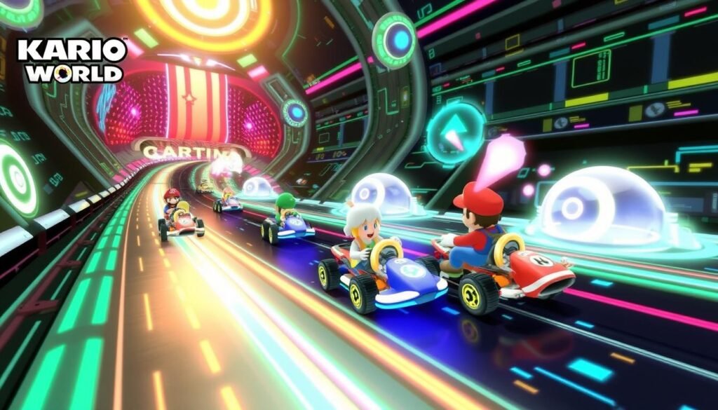 Quantum Circuit track from Mario Kart World on Nintendo Switch 2