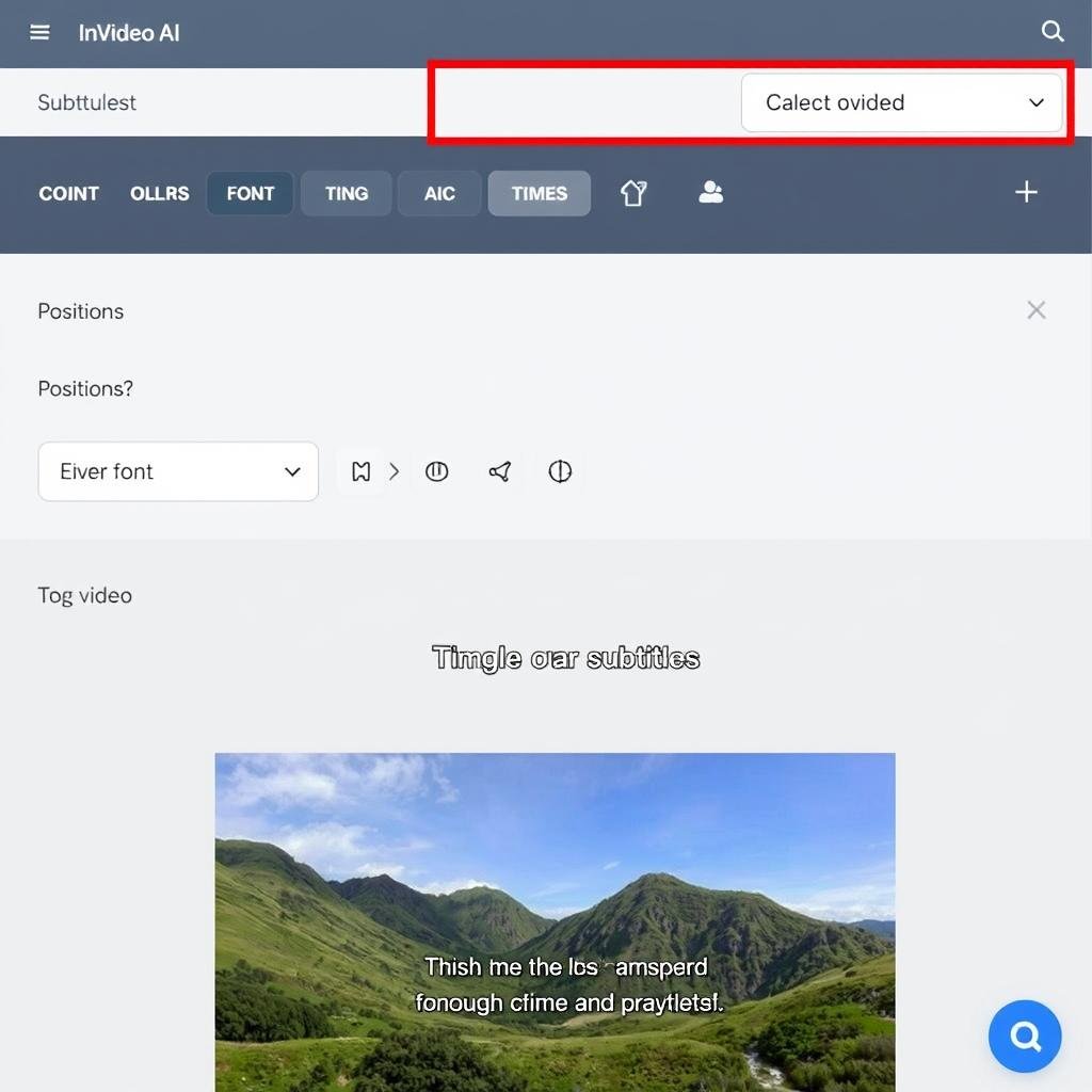 Subtitle customization in InVideo AI video generator