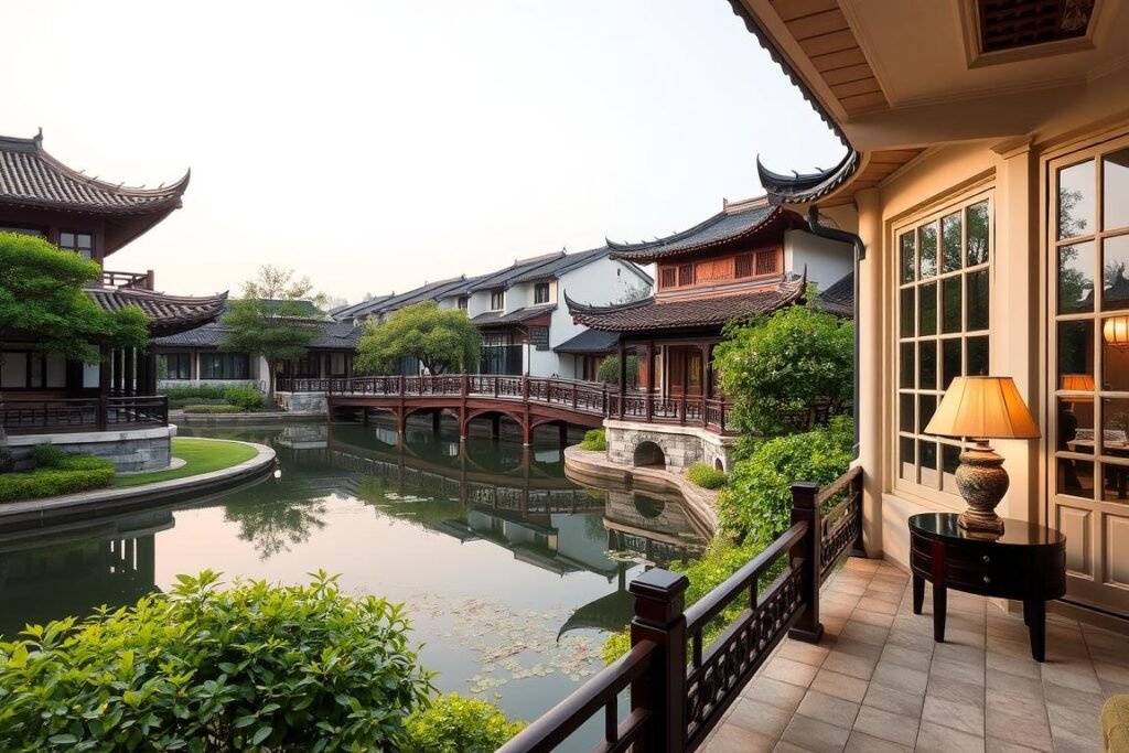 Suzhou classical gardens with traditional Chinese hotel architecture, exemplifying best hotels in China for cultural and historical experiences