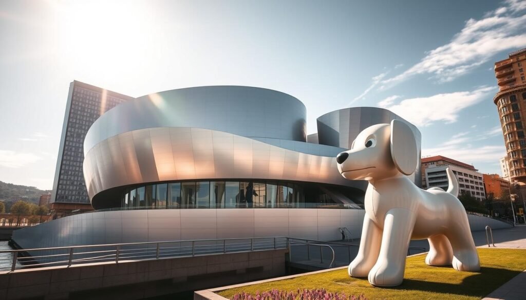 The iconic Guggenheim Museum in Bilbao with its distinctive titanium exterior