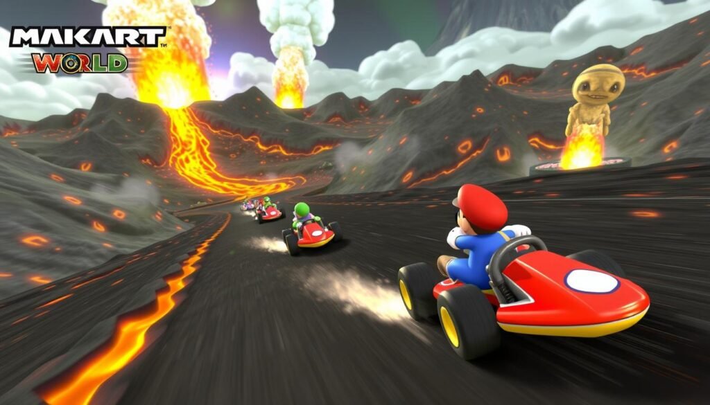 Volcanic Velocity track from Mario Kart World on Nintendo Switch 2