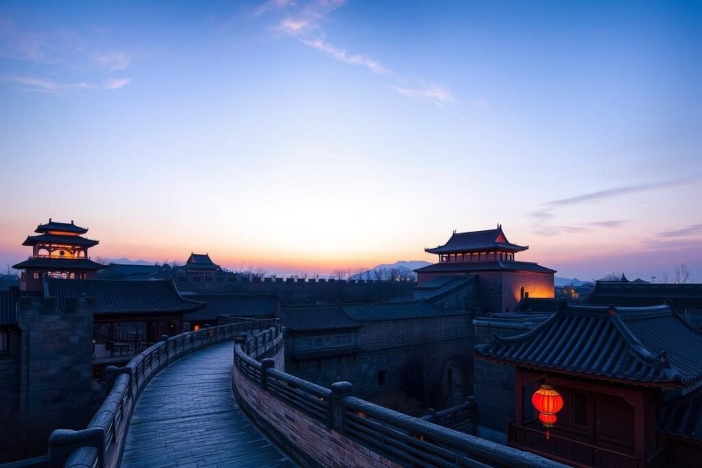 Xi'an ancient city walls with traditional Chinese boutique hotel, representing best hotels in China for historical experiences