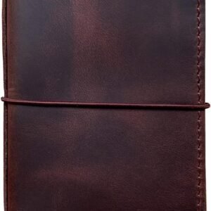 newestor Travelers Notebook Cover with Inner Pockets, Card Slots and Pen Holder, A6 Size, Dark Brown